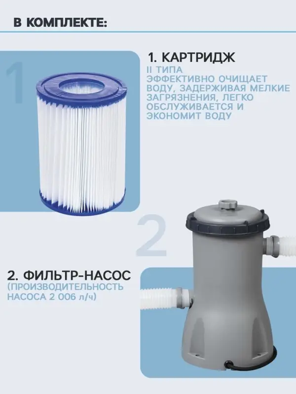 Бассейн каркасный Steel Pro MAX, 366&times;100 см, фильтр-насос, круглый, 56260 Bestway