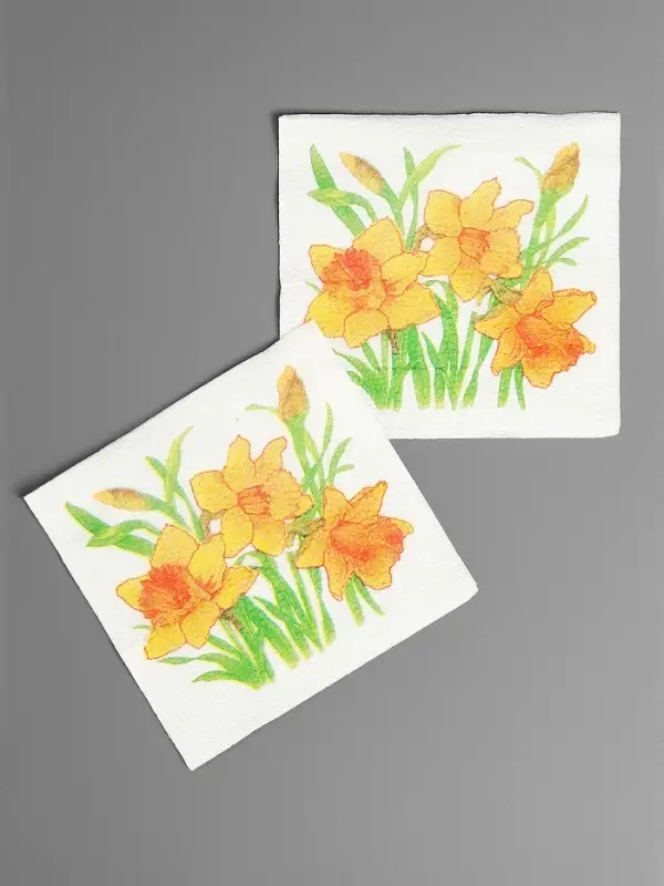 Салфетки бумажные Гармония цвета многоцветие Салфетки бумажные Гармония цвета многоцветие "Нарциссы желтые", 24*24 см 50 листов