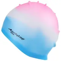 Шапочка для плавания взрослая ONLYTOP, силиконовая, обхват 54-60 см, МИКС