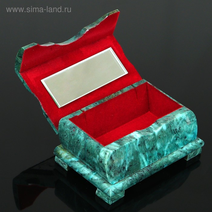 Ларец Ларец "Хозяйка медной горы №1" 15х10х7 см, каменная крошка, змеевик