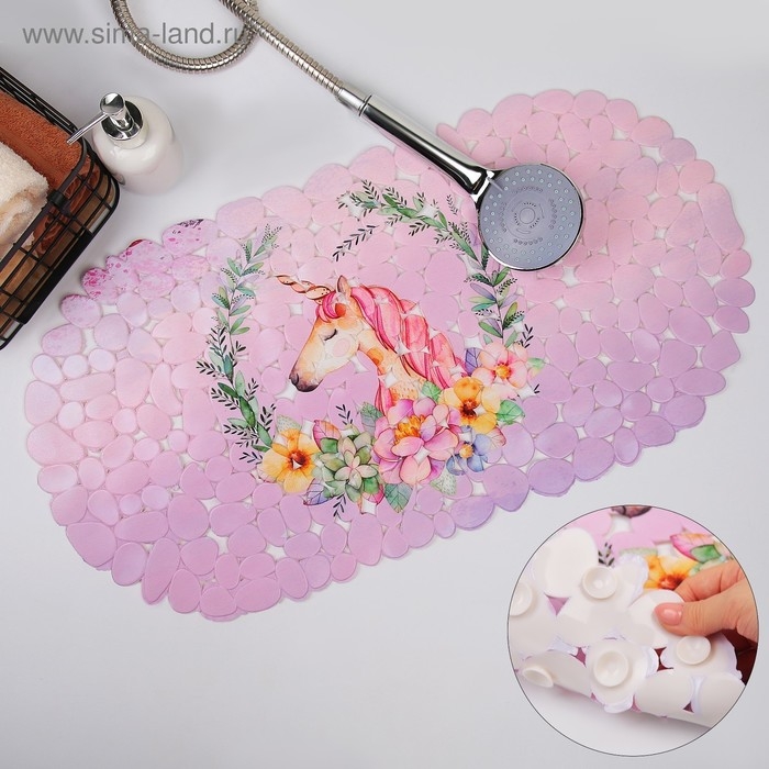 SPA-коврик для ванны на присосках Доляна «Единорог», 34×65 см SPA-коврик для ванны на присосках Доляна «Единорог», 34×65 см