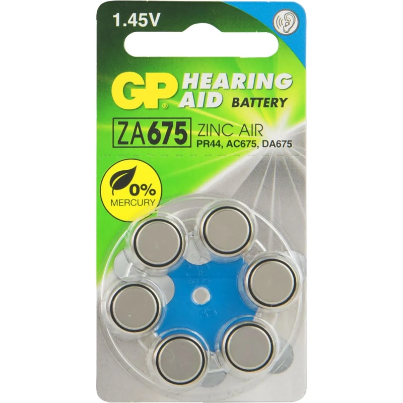 Батарейка GP ZA675FRA-ED6 для слуховых аппаратов 6 шт