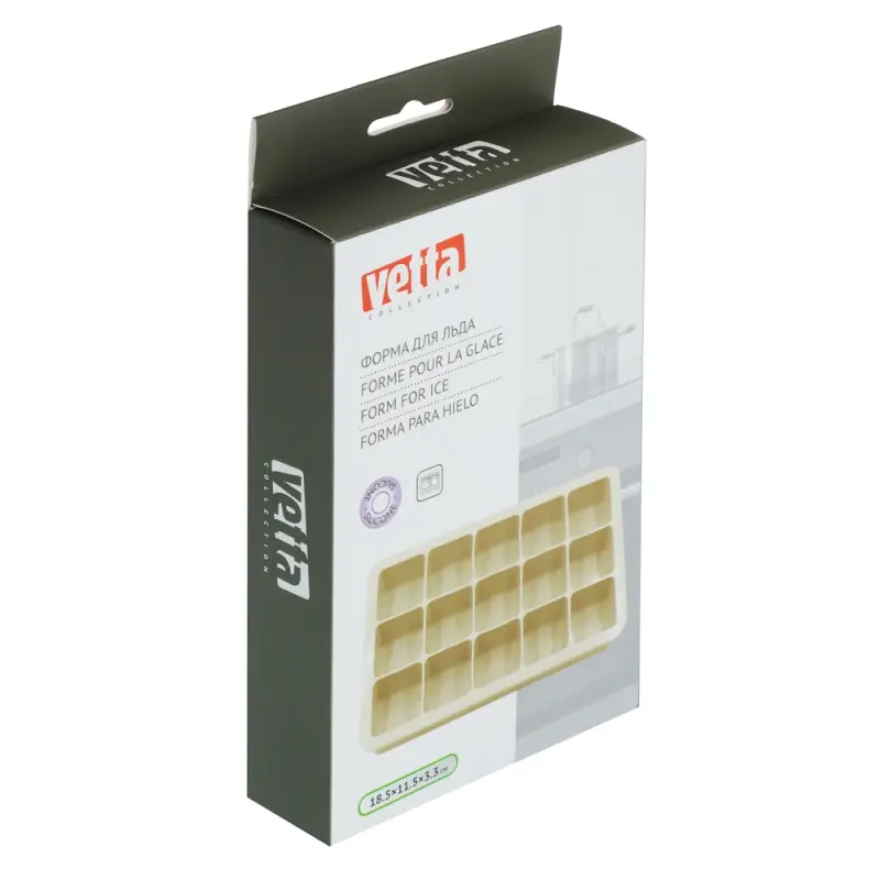 VETTA Форма для льда 15 ячеек 18,5х11,5х3,3см "Кубы", силикон, 3 цвета