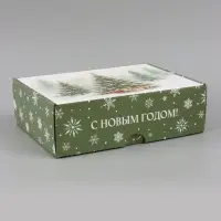 Коробка подарочная, самосборная &laquo;Снежная зима&raquo;,30.7&times;22&times;9.5 см