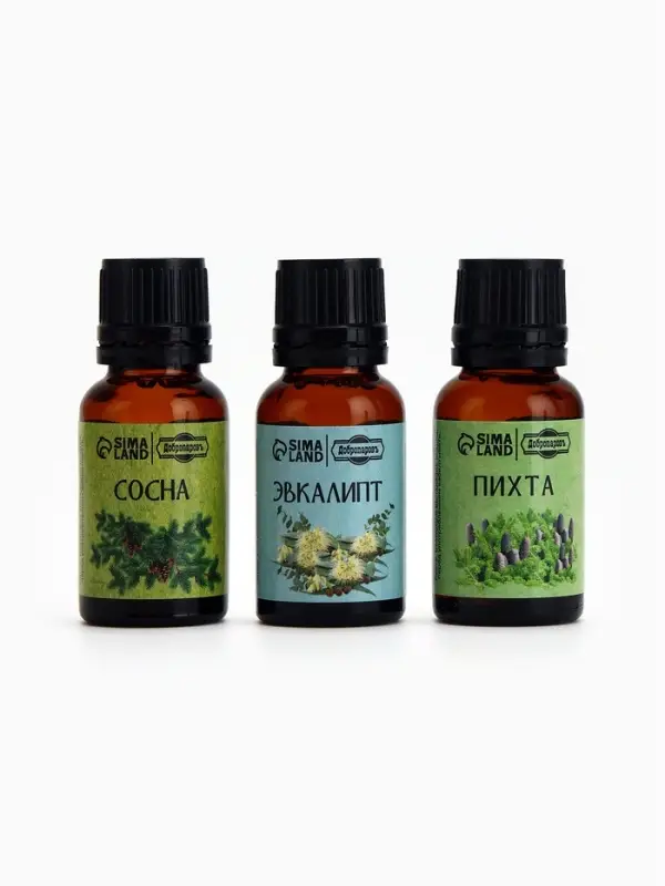 Набор эфирных масел эвкалипт, пихта, сосна, &laquo;Добропаровъ&raquo;, 3 шт. по 17 мл