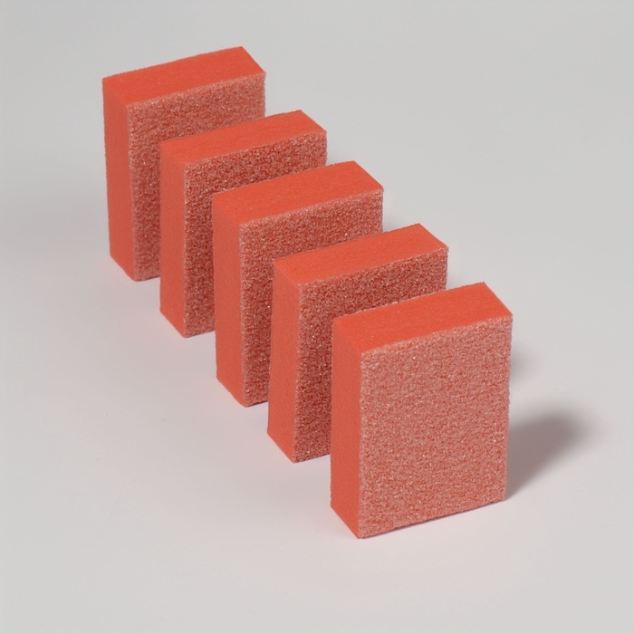 Наждачные бафы для ногтей, набор 10 шт, двухсторонние, 3,5 × 2,5 см, цвет оранжевый