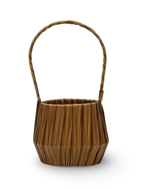 Корзина пластик 10 х 10 х 10 см, ручка__коричневый