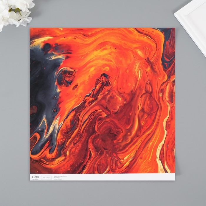 Бумага для скрапбукинга двусторонняя Бумага для скрапбукинга двусторонняя "Разводы краски" плотность 180 гр набор 5 шт 30,5х32 см 10718