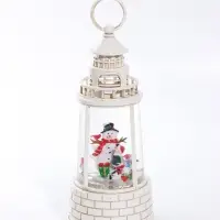 Фигура светодиодная &laquo;Маяк снеговик&raquo; 10.5&times;10.5&times;24 см, музыка