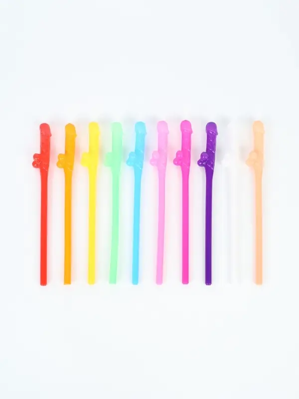 Трубочки для коктейля 18+ 10 шт. МИКС