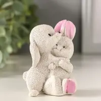 Статуэтка "Кролики обнимаются" 7х5х4,5 см,  цвет серый