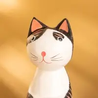 Сувенир «Кот сидячий», 5×6×14 см, дерево, коричневый