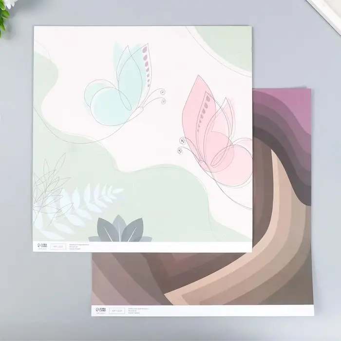 Бумага для скрапбукинга двусторонняя "Нежность весны" плотность 180 гр 30,5х32 см