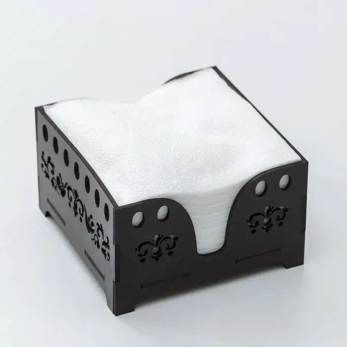 Салфетница Доляна &laquo;Мокко&raquo;, 12.3&times;12.3 см, с салфетками, дерево, коричневая