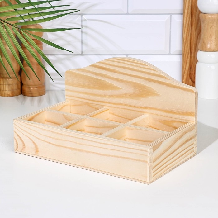 Подставка для чайных пакетиков с 6-тью отсеками 235х140х50мм Подставка для чайных пакетиков с 6-тью отсеками 235х140х50мм