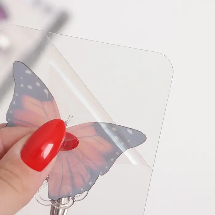 Крючок на липучке «Бабочки», 4 шт, цвет и рисунок МИКС