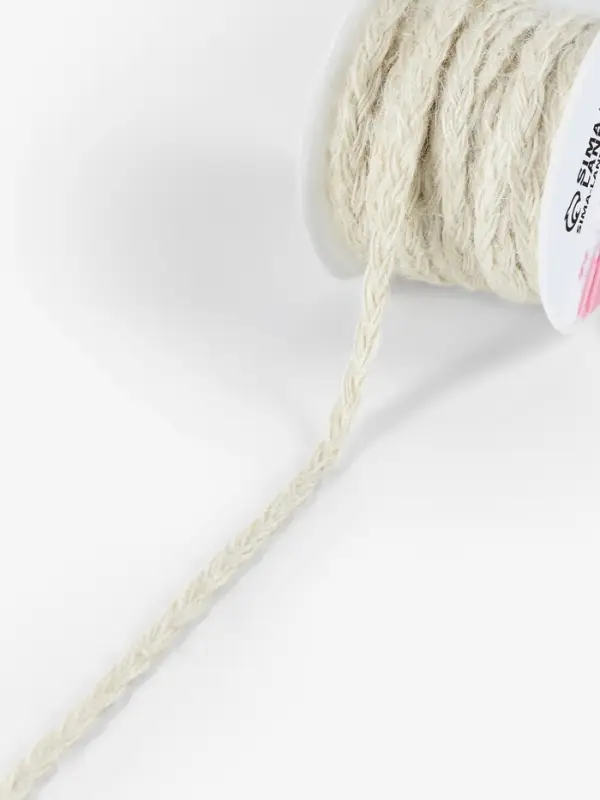 Тесьма декоративная холщовая &laquo;Косичка&raquo;, 6 мм, 9&plusmn;0.5 м, светло-бежевая