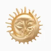 Брошь &laquo;День и Ночь&raquo;, цвет матовое золото