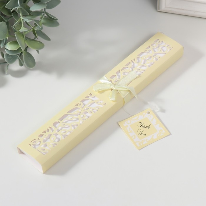 Веер бамбук, текстиль h=21 см  Веер бамбук, текстиль h=21 см "Моноцвет" в коробке, бежевый