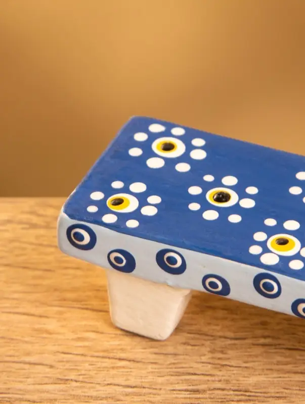 Сувенир «Столик с ромашками», 10×2×3 см, дерево, голубой