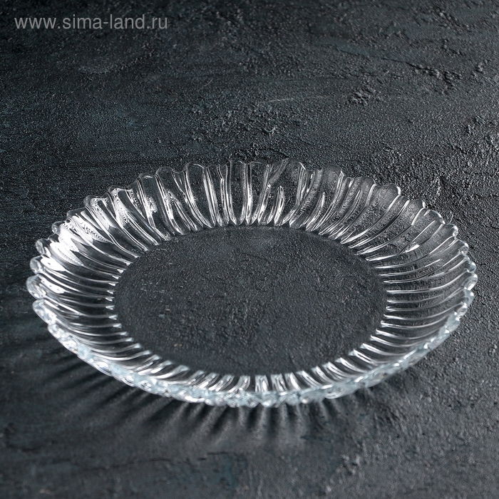 Тарелка стеклянная Aurora, d=20,5 см, цвет прозрачный Тарелка стеклянная Aurora, d=20,5 см, цвет прозрачный