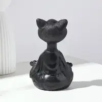 Фигурка полистоун &laquo;Кошка йог&raquo;, чёрная, 9&times;11&times;18 см