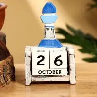 Календарь настольный «Маяк», 7×4×11 см, дерево, бело-синий