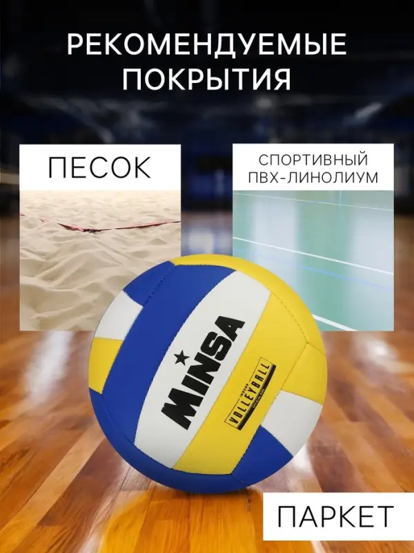 Волейбольный мяч MINSA, машинная сшивка, 18 панелей, р. 5, PVC