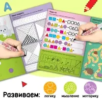 Книга многоразовая с заданиями &laquo;Напиши и сотри. Самые умные задачки&raquo;, 12 стр., маркер