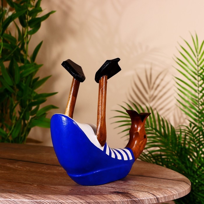 Подставка под бутылку  Подставка под бутылку "Уточка в синем" дерево 25х10х20 см