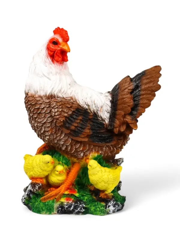 Садовая фигура из полистоуна &laquo;Курица с цыплятами&raquo;, 42&times;17&times;30 см