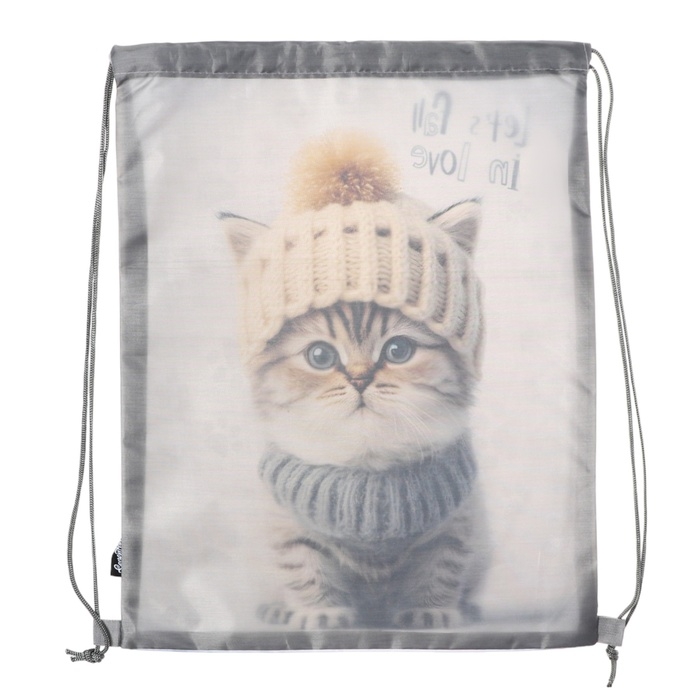 Мешок для обуви 480х380, Seventeen, серый, для девочки Мешок для обуви 480х380, Seventeen, серый, для девочки