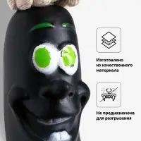 Игрушка для собак &laquo;Обугленная сосиска на верёвке&raquo;, 14 см, чёрная