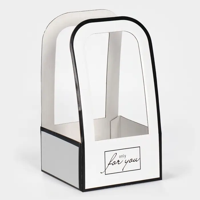 Коробка-переноска для цветов &laquo;For you&raquo;, 12&times;12&times;22 см
