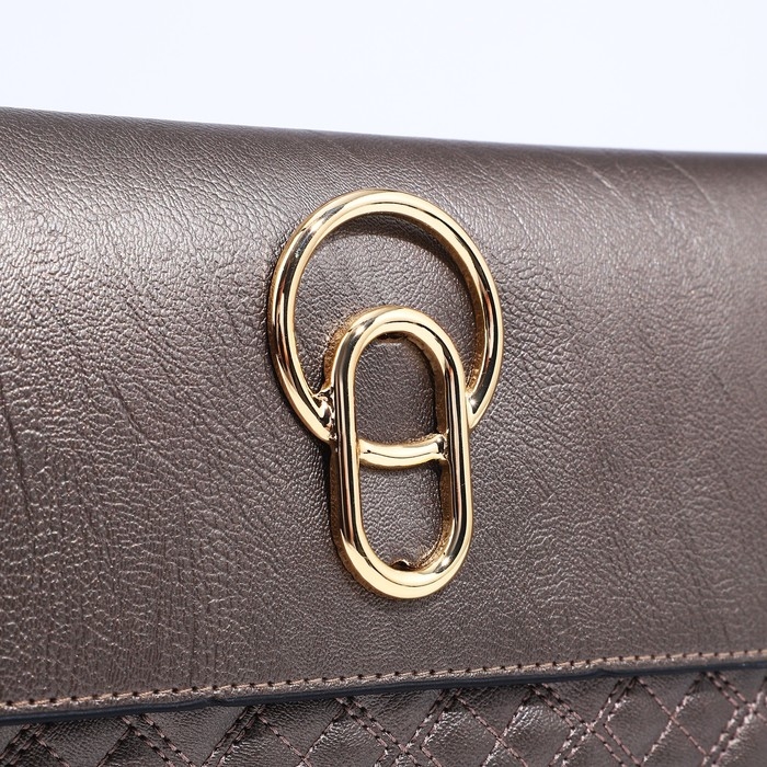 Сумка-клатч на магните, длинный ремень, цвет бронзовый Сумка-клатч на магните, длинный ремень, цвет бронзовый