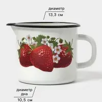 Кружка эмалированная, 1 л, с носиком, белая