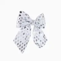 Ёлочные игрушки 2 шт. &laquo;Зимнее волшебство. Бант люкс&raquo; пластик, 12&times;11 см, серебро