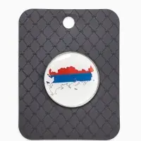 Значок &laquo;Россия&raquo;, цветная в серебре