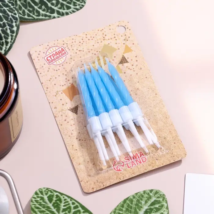 Свечи для торта «Неон», 5 см, 10 шт., синие Свечи для торта «Неон», 5 см, 10 шт., синие