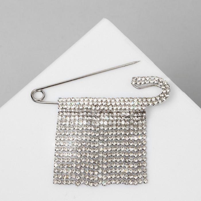 Булавка «Торжество» дождик, 7см, цвет белый в серебре Булавка «Торжество» дождик, 7см, цвет белый в серебре