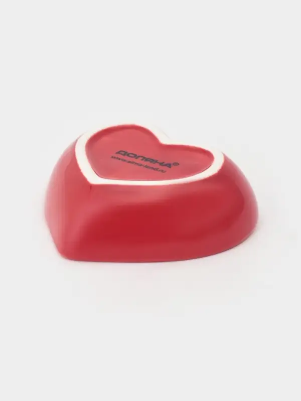 Соусники &laquo;Сердце&raquo;, 7.8&times;7.2&times;2.5 см, набор 4 шт., керамика, красные