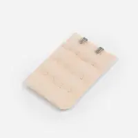 Застёжка для бюстгальтера, удлинитель, 3 ряда 2 крючка, 3.2×5 см, бежевая