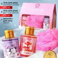 Новогодний подарочный набор косметики &laquo;Мечтай&raquo;: гель для душа 2&times;100 мл и мочалка для тела, URAL LAB