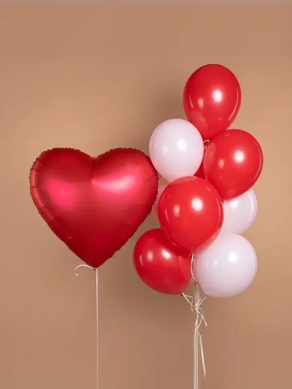 Воздушный шар фольгированный 30" &laquo;Красное сердце&raquo;, сатин