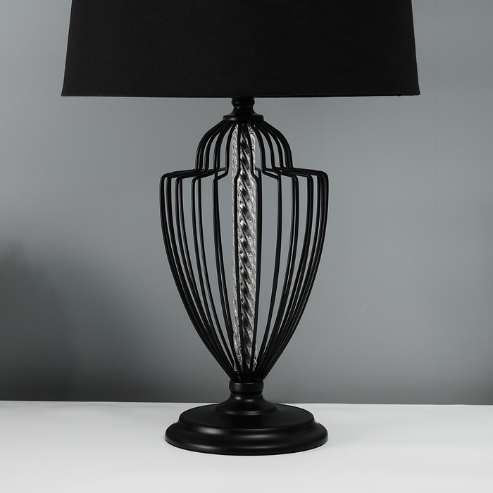 Настольная лампа с абажуром RISALUX «Джанго», Е27, 40 Вт, чёрный, 33×33×58 см Настольная лампа с абажуром RISALUX «Джанго», Е27, 40 Вт, чёрный, 33×33×58 см