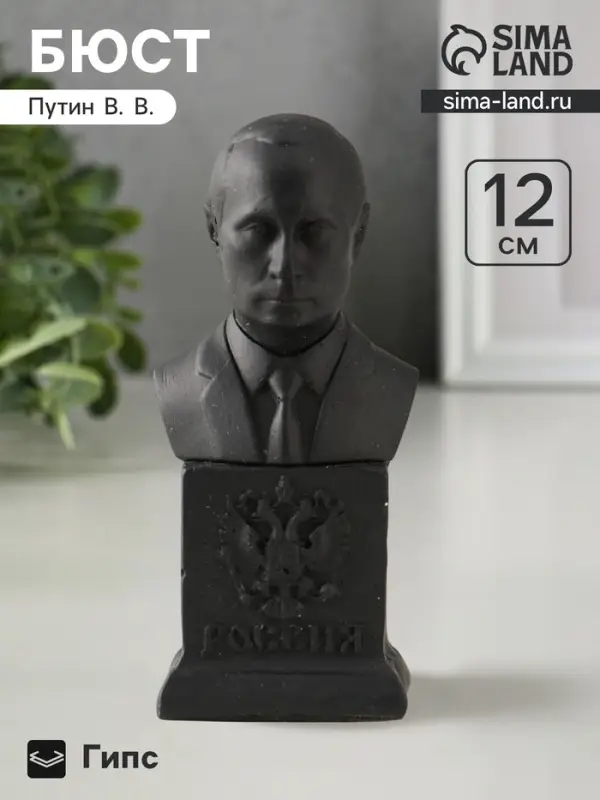 Бюст &laquo;Путин В.В.&raquo;, гипс, 12&times;6 см, графит