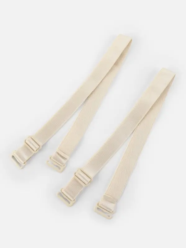 Лямки для бюстгальтера, текстильные, 1.5 см, 37 см, пара, бежевые