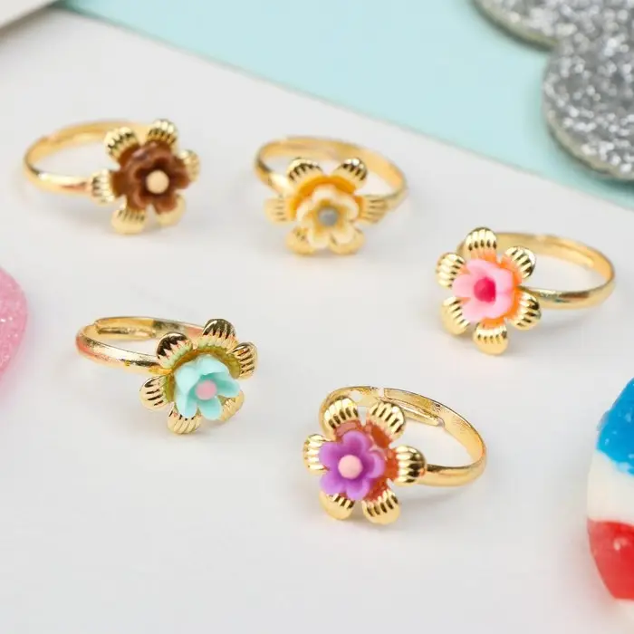 Кольцо «Выбражулька» цветочки двойные, МИКС, безразмерное Кольцо «Выбражулька» цветочки двойные, МИКС, безразмерное