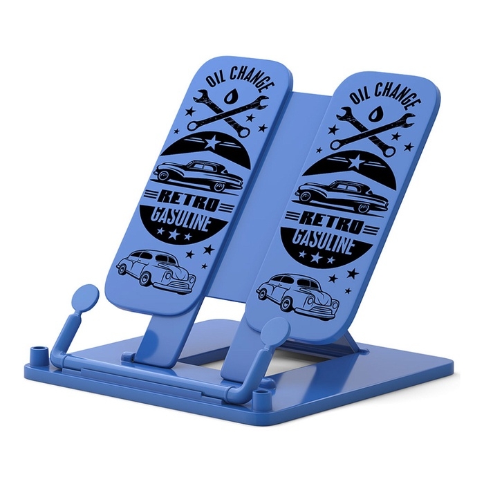 Подставка для книг ErichKrause Vintage Car, пластиковая, синяя с рисунком Подставка для книг ErichKrause Vintage Car, пластиковая, синяя с рисунком
