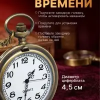 Карманные кварцевые часы &laquo;Римские цифры&raquo;, на цепочке 80 см